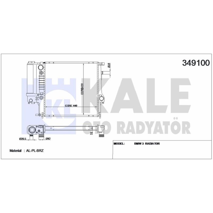 MOTOR SU RADYATORU BMW E36 - KALE 349100