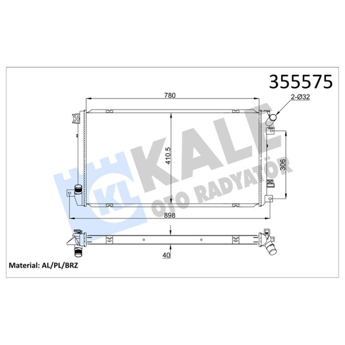 MOTOR RADYATORU NISSAN INTERSTAR - OPEL MOVANO - RENAULT MASTER II - VAUXHALL MOVANO RADYATÖR - KALE 355575