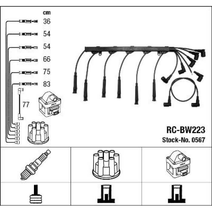 BUJI KABLO SETI RC-BW223 - NGK 0567