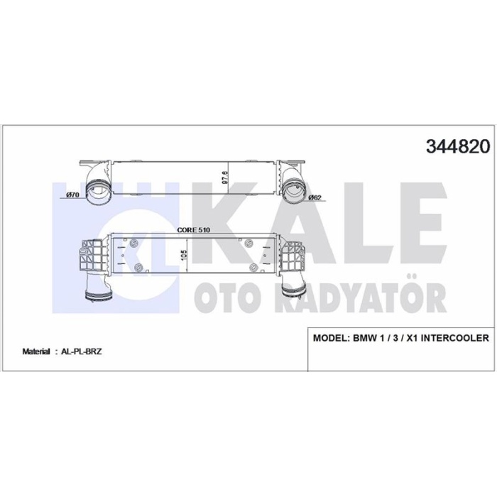 TURBO RADYATORU BMW N47N E90 E92 E93 E84 - KALE 344820