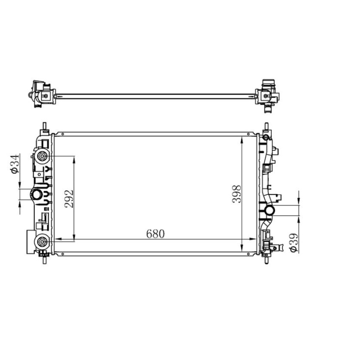 MOTOR RADYATORU ASTRA J 1.4-1.6I-CRUZE 1.4-1.6I 09--  680x398x26  - ORIS BOP513026