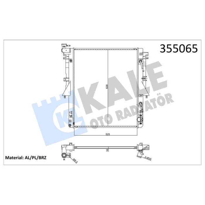 MOTOR SU RADYATÖRÜ MITSUBISHI L200 TRITION 2015 -- FIAT FULLBACK 2015 -- - KALE 355065