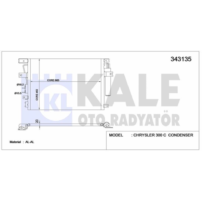 KLIMA RADYATORU  300 C - TOURING 3.0 CRD 05 12 - KALE 343135