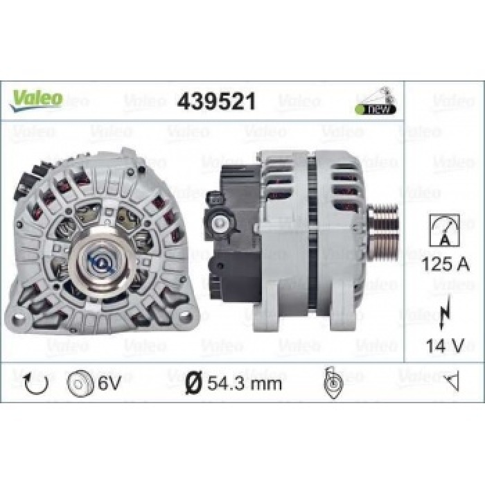 ALTERNATOR BERLINGO-C4-C5-PEUGEOT 307-407 1.4-1.6-1.8-2.0 - VALEO 439521