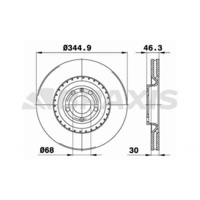 ON FREN DISK AYNASI HAVALI A4 CABRIOLET 8H7.8HE 3.2 FSI 3.2 FSI QUATTRO S4 QUATTRO 01-08 - BRAXIS AD1068