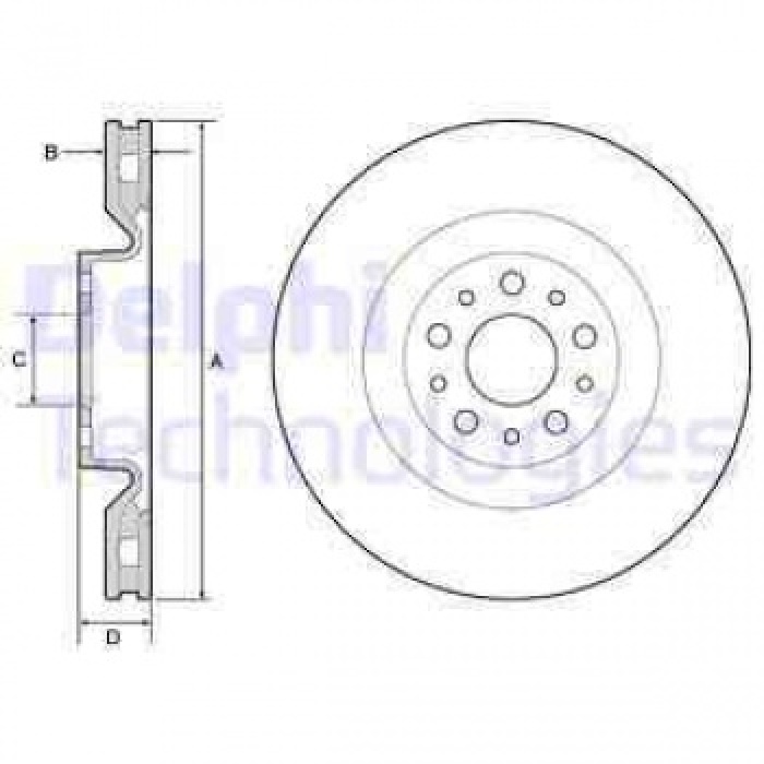 ON FREN DISKI CIFTLI PAKET OPEL COMBO. FIAT DOBLO 12- - DELPHI BG4556