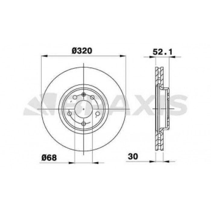 ON FREN DISK A4 07-15 A5 07-15 A6 11- A7 10- Q5 08- HAVALI 320MM - BRAXIS AD0009