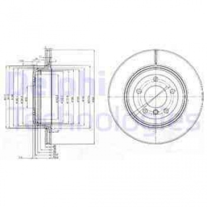 ARKA FREN DISK 5 SERISI E60 - E61 03-06 3.0 D - 3.0 I - 4.0 I - 4.4 I - 4.8 I HAVALANDIRMALI - DELPHI BG3872