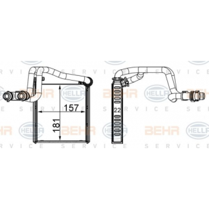 KALORIFER RADYATORU GOLF VI 10-14 JETTA IV 11- - BEHR 8FH351511-624