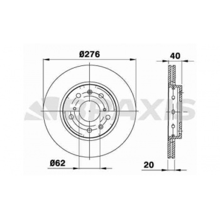 ON FREN DISK AYNASI HAVALI SUZUKI SWIFT III 05-12 276X5 - BRAXIS AE0286