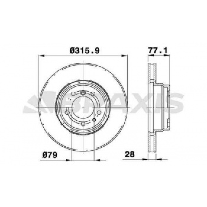 FREN DISKI ON BMW E38 94-01 - BRAXIS AD1016