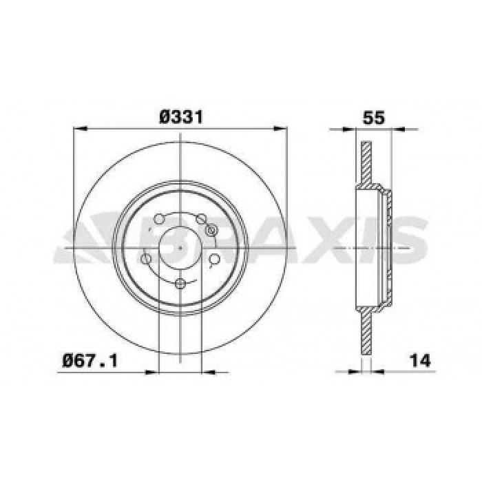 FREN DISKI ARKA ML-CLASS W163 98-05 - BRAXIS AE0456