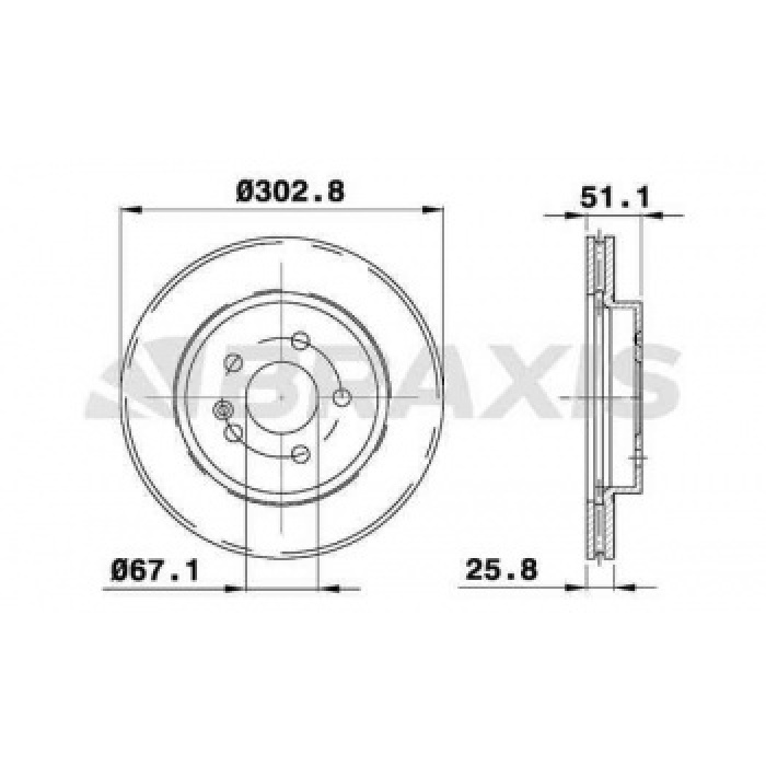 FREN DISKI ON ML-CLASS W163 98-05 - BRAXIS AE0399