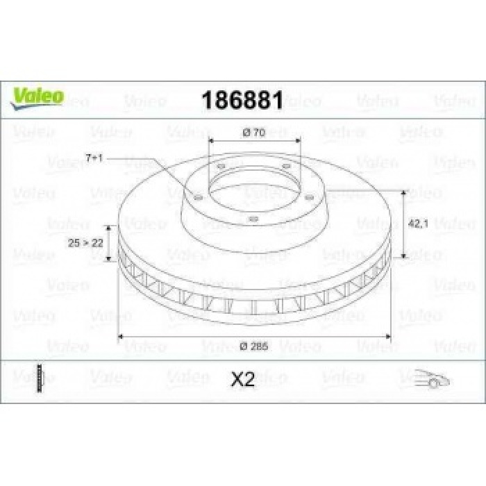 ON FREN DISKI VECTRA C SIGNUM - VALEO 186881