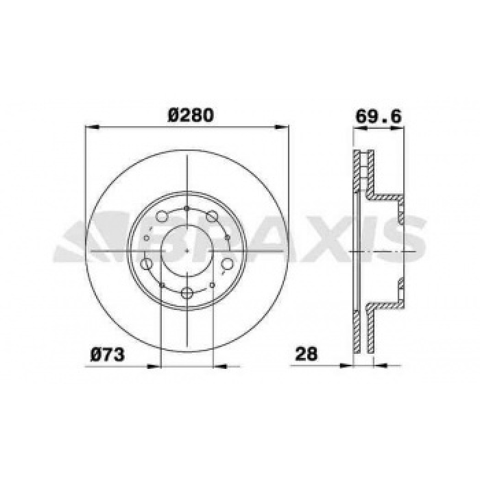 ON FREN DISK AYNASI BOXER III JUMPER III DUCATO III 14Q 15 JANT - CAP 280MM KALINLIK 28MM HAVA SOGUTMALI - BRAXIS AE0176