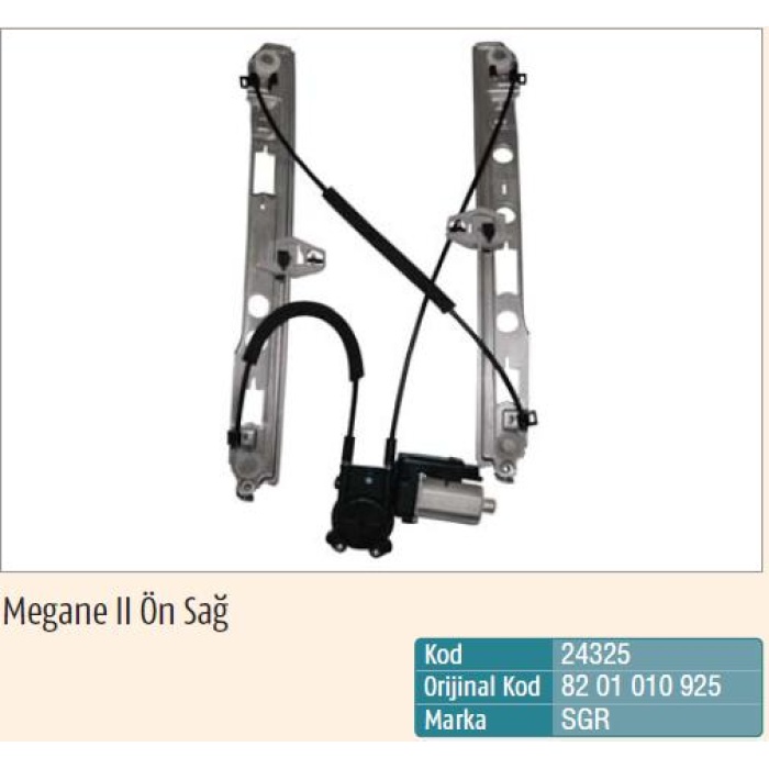 CAM KRIKOSU ELEKTRIKLI ÖN SAĞ RENAULT MEGANE II - S24325