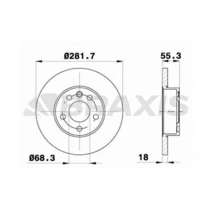 ON FREN DISK AYNASI TRANSPORTER T4 1.8 1.9 1.9TD 2.0 2.4D 2.5TDI 2.8 2.8TDI 96- - BRAXIS AE0309