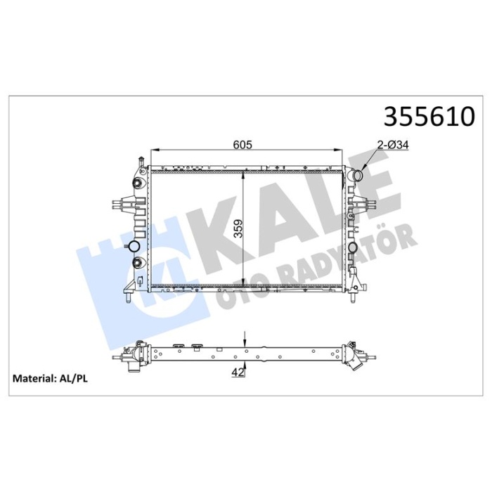 MOTOR SU RADYATORU ASTRA G Y20DTH Y22DTR - KALE 355610