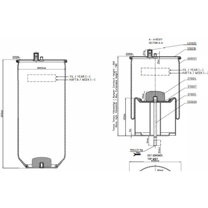 Komple Körük - AIRMOTION M10.4912.C10