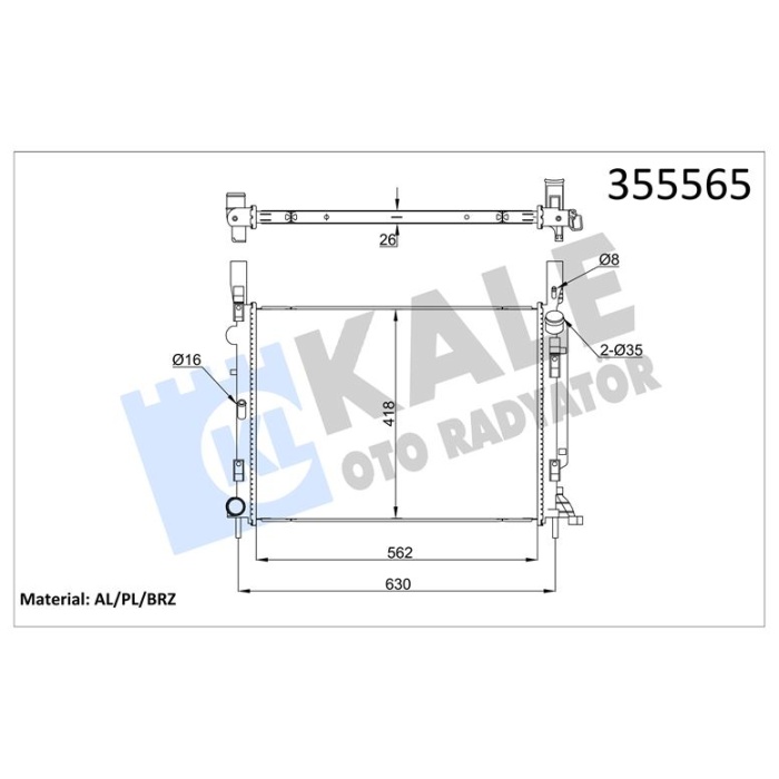 MOTOR RADYATORU KANGOO III 1.5DCI - 1.6 08- - KALE 355565