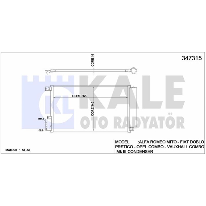 KLIMA RADYATORU DOBLO III - KALE 347315