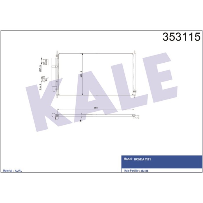 KLIMA RADYATORU HONDA CITY 1.3 2002 2008 - KALE 353115