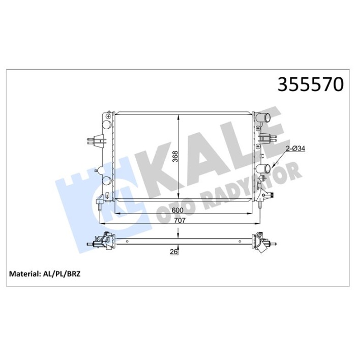 MOTOR SU RADYATORU MANUEL ASTRA G - 04 Z16XEP - KALE 355570