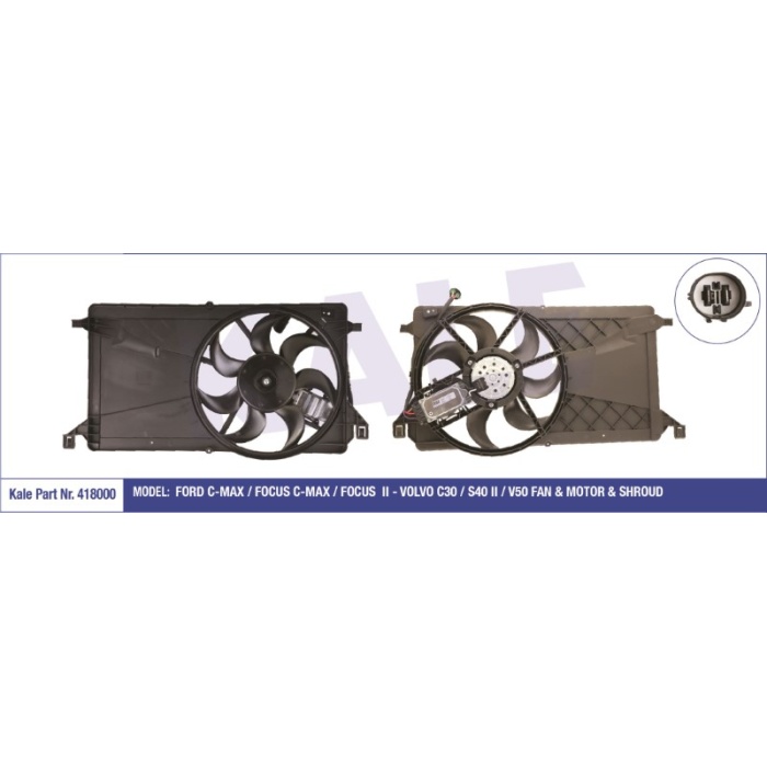 FAN MOTORU DAVLUMBAZLI FORD C-MAX - FOCUS C-MAX - FOCUS  II - VOLVO C30 - S40 II - V50  250W 390MM - KL418000