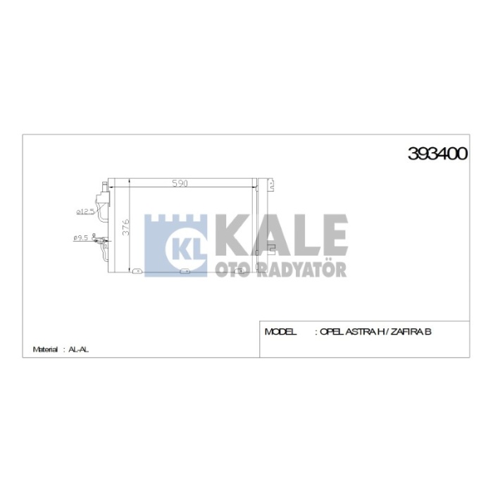 KLIMA RADYATÖRÜ OPEL ASTRA H ZAFIRA B 590-380-16 AL-AL - KL393400