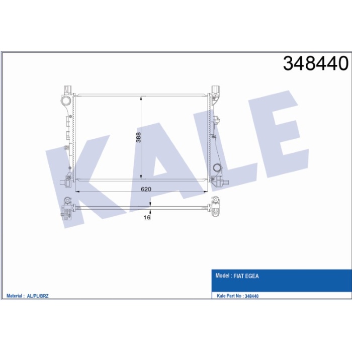 RADYATÖR FIAT EGEA 1.3 MJET - 1.4 BENZINLI MT - KL348440