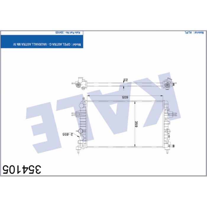 RADYATÖR OPEL ASTRA G - VAUXHALL ASTRA MK IV RADYATÖR AL-PL - KL354105