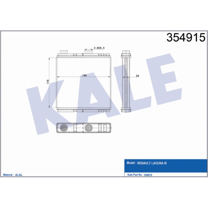 KALORIFER RADYATÖRÜ RENAULT LAGUNA III KALORIFER - KL354915