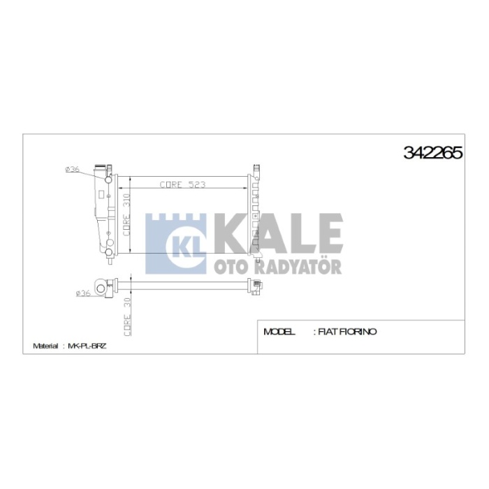 RADYATÖR FIAT UNO 70 AL-PL 522-322-32 - KL342265