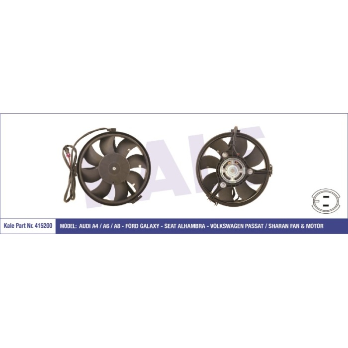 FAN MOTORU MOTOR  VW PASSAT 96- AUDI A4-A6-A8 - FORD GALAXY -SHARAN 300W 280MM - KL415200