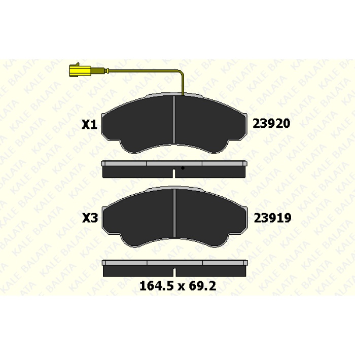 FREN BALATA ÖN CITROEN JUMPER YM-DUCATO-PEUGEOT BOXER YM 18Q16 JANT 02-06  TEK FISLI  - KL23919-191-05-ANS-KD20