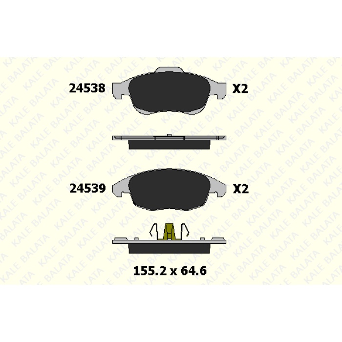 FREN BALATA ÖN PEUGEOT 5008. PARTNER. PARTNER TEPEE-BERLINGO-CITROEN C4. C4 II. C4 PICASSO. DS4. DS5 - KL24538-180-05-ANS-KD13