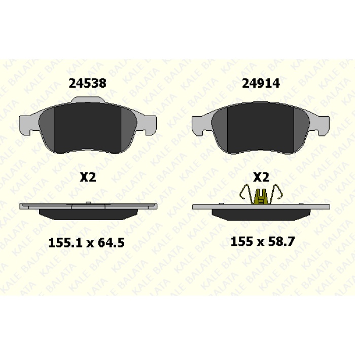 FREN BALATA ÖN RENAULT CLIO 5  CAPTUR. FLUENCE. MEGANE CC. III. - DACIA DOKKER. DUSTER. LODGY - KL24914-180-05-ANS-KD13