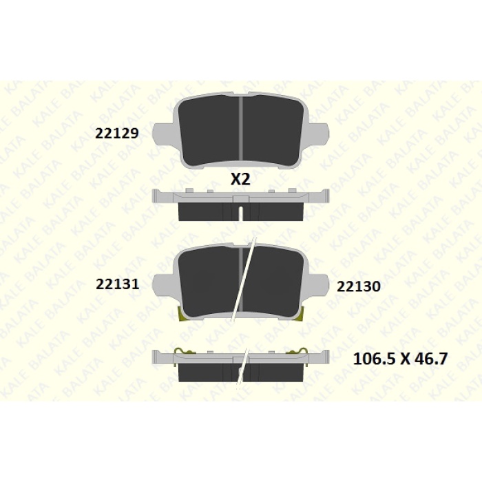 FREN BALATASI ARKA ŞIMLI OPEL ASTRA K  1.0T. 1.4T. 1.6T. 1.6 BI TURBO. 1.6 CDTI CHEVROLET CRUZE II - KL22129-171-05-MSH-KD13