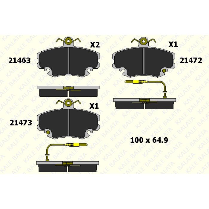 FREN BALATASI ÖN FIŞLI RENAULT R9 R11 R19 CLIO  MEGANE I SYMBOL LAGUNA TWINGO DACIA LOGAN SANDERO - KL21463-182-34-ANS-KD13