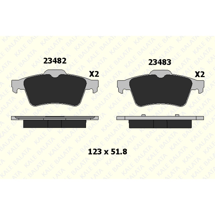 FREN BALATA ARKA FORD CONNECT-PEUGEOT 508 - RENAULT LAGUNA II. MEGAN II NISSAN PRIMERA - KL23482-165-05-ANS-KD13