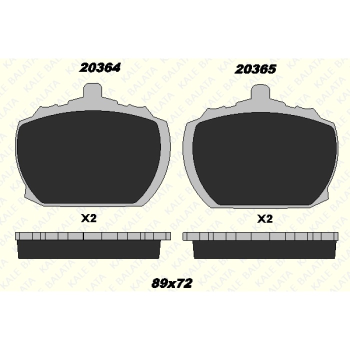 FREN BALATA ÖN FORD TRANSIT ŞASI- FORD TRANSIT BOX. RANGE ROVER.  ROVER 2000-3500 - - KL20364-150-25-ANS-KD13