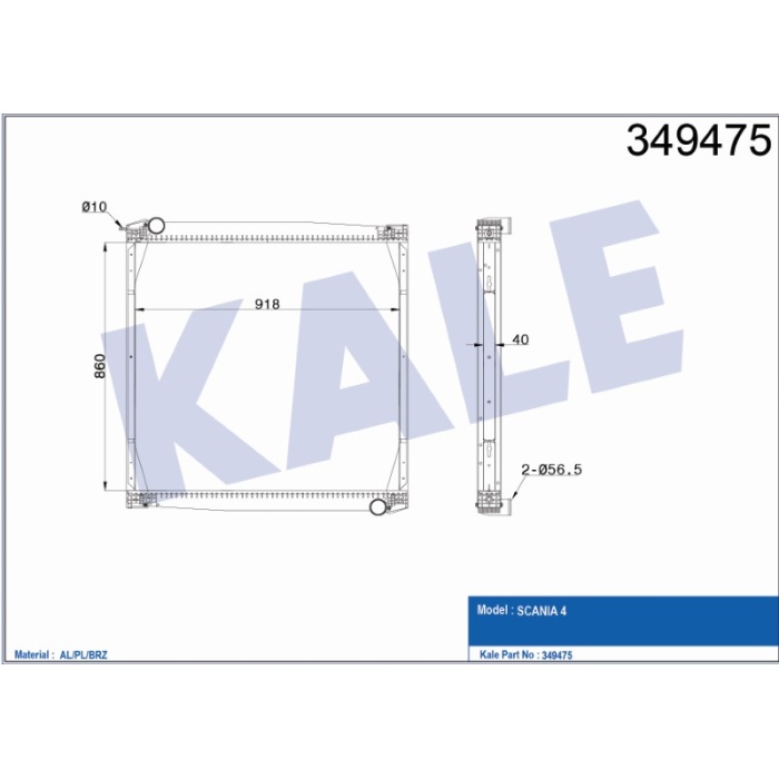 RADYATÖR SCANIA 4 ÇERÇEVELI MT - KL349475