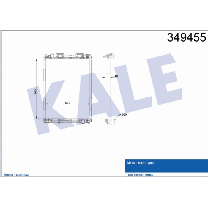 RADYATÖR MAN F 2000ÇERÇEVESIZ MT - KL349455