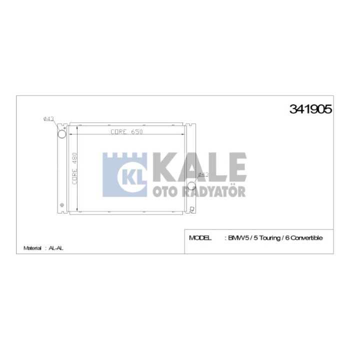 RADYATÖR BMW 5 - 6 - 7 03-10 520I - 535I - 530I - 545I - 630I XDRIVE - 750I-LI A  AL-PL-BRZ - KL341905