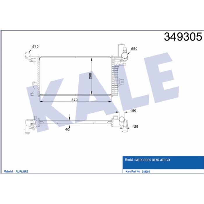 RADYATÖR MERCEDES BENZ ATEGO - KL349305