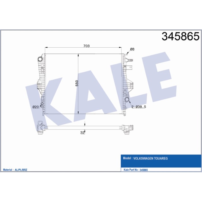 RADYATÖR VW TOUAREG AL-PL-BRZ - KL345865