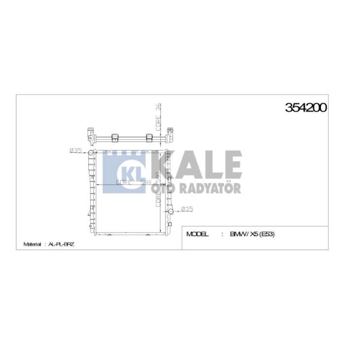 RADYATÖR BMW X5 E53 590X589X40 AL-PL-BRZ - KL354200