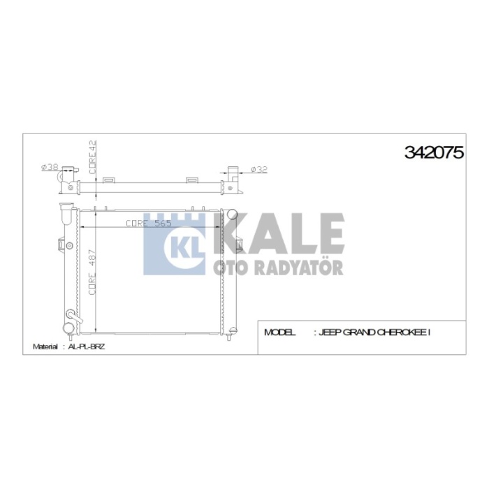 RADYATÖR JEEP GRAND CHEROKEE I 91-99 4.0 I 4X4 A  AL-PL-BRZ - KL342075