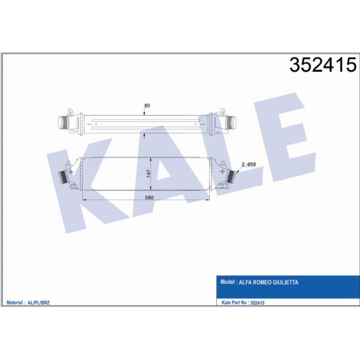 TURBO RADYATÖRÜ INTERCOOLER ALFA ROMEO GIULIETTA 2.0 JTDM 10=- - KL352415