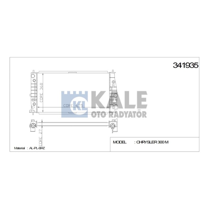 RADYATÖR CHRYSLER 300 M 98-04 2.7 V6 24V - 3.5 V6 24V M-A  AL-PL-BRZ - KL341935